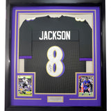 Camiseta de fútbol americano de Baltimore, negra, enmarcada, autografiada y firmada por Lamar Jackson, 35 x 39, JSA COA