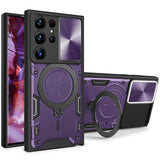 CCSmall S23 Ultra Armor Case - JS Purple with Rotating Ring for Ultimate Protection