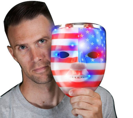 Light Up Classic American USA Flag Patriotic Skull Mask for 4th of July-0