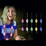 Light Up Football Beaded Necklace Purple-0