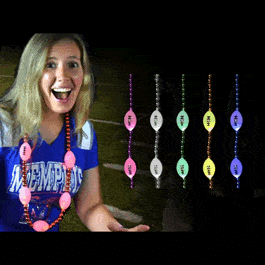 Light Up Football Beaded Necklace Purple-0