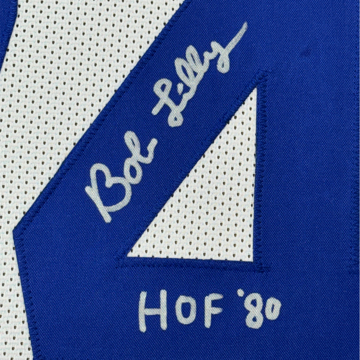 Framed Autographed/Signed Bob Lilly HOF 80 35x39 Dallas White Football Jersey JSA COA