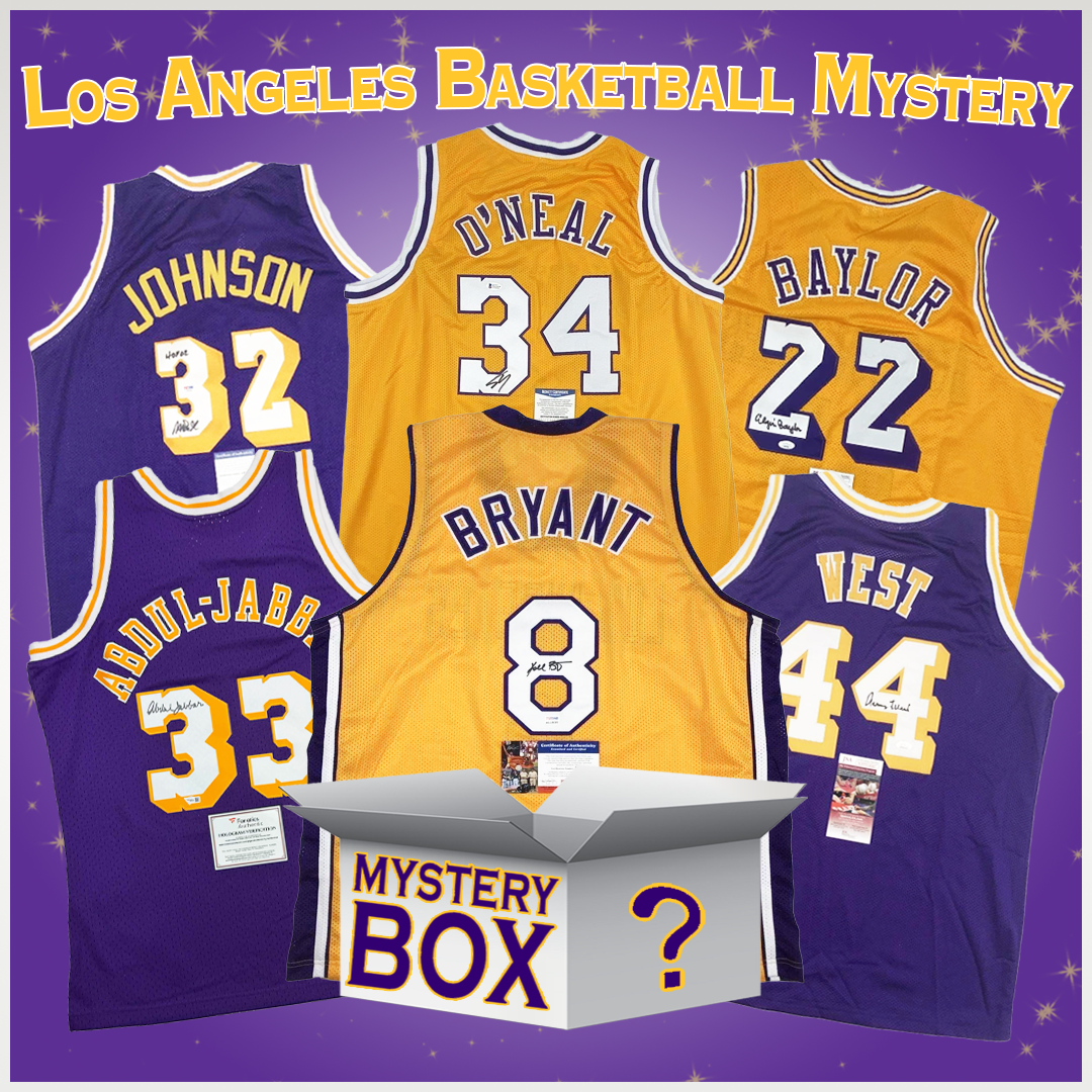 Caja misteriosa de camisetas de baloncesto de Los Ángeles autografiadas/firmadas con PSA JSA o Beckett COA 