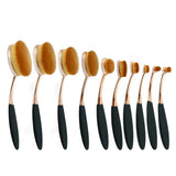 Beauty Experts Set of 10 Oval Beauty Brushes - Lootquake
