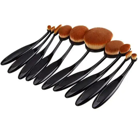 Beauty Experts Set of 10 Oval Beauty Brushes - Lootquake