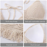 Women's Crochet Knit Swimsuit Bathing Suits Cover up Vest Top Hollow Out Beachwear Crop Tank Tops - Lootquake