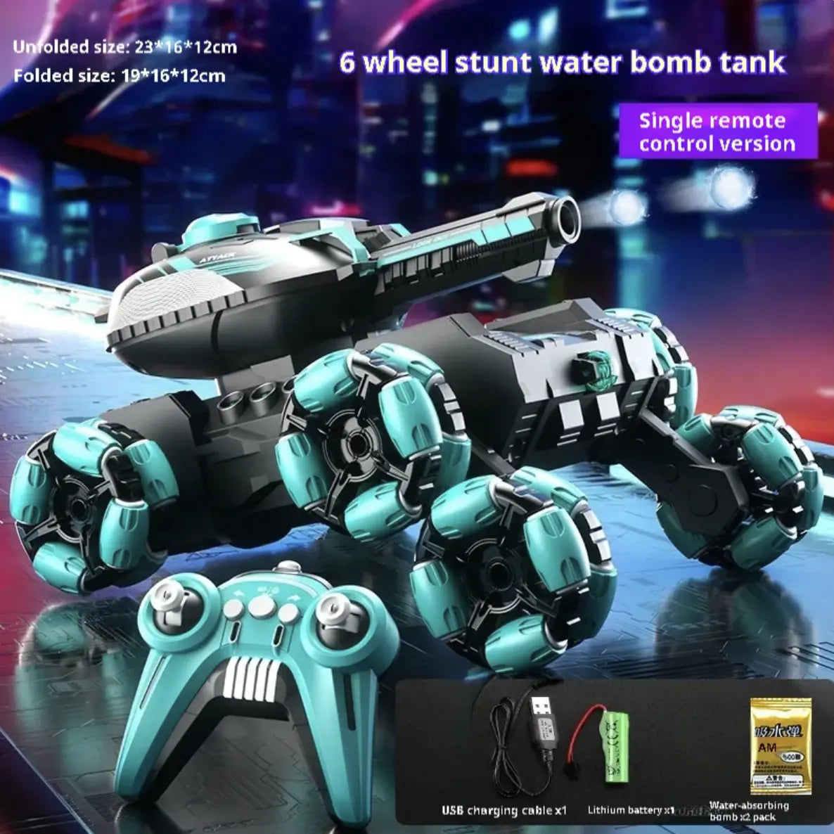 Remote Control Tank Six-wheeled Stunt Car 24g Gesture Sensing Children's Toys - Lootquake