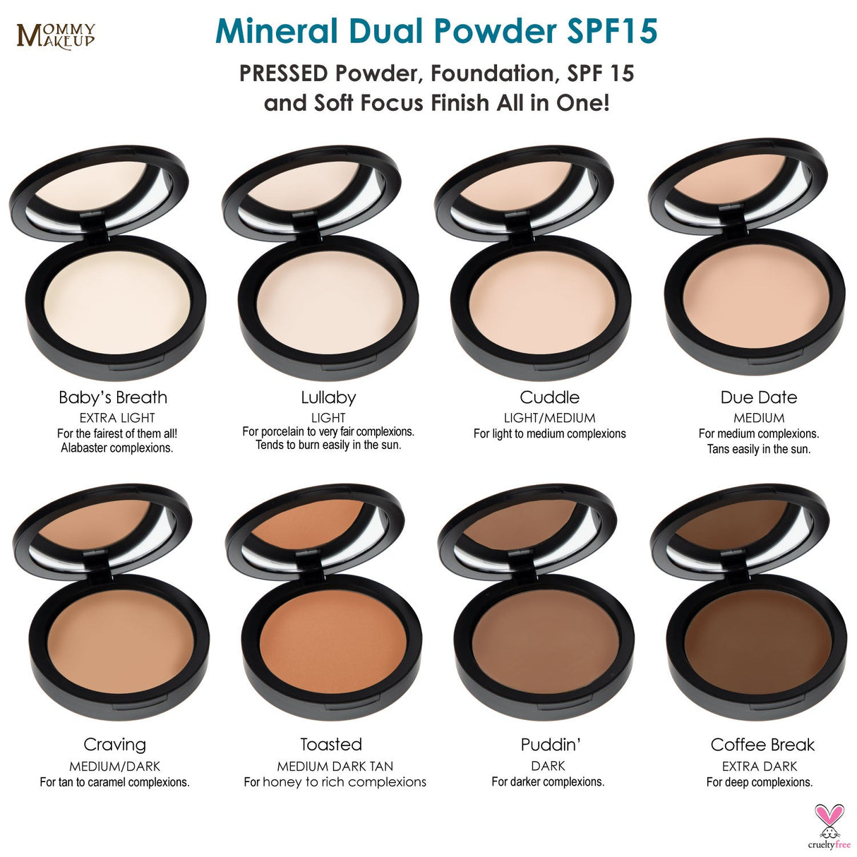 Base de maquillaje mineral en polvo dual FPS 15 (0,45 oz) - FECHA DE VENCIMIENTO (Mediana)