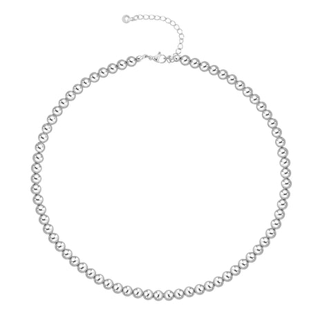 Silver Beaded Necklaces for WomenSilver Plated Dainty Choker NecklaceLightweight Hollow Ball Bead Chain Necklace Adjustable length Chunky Silver Necklaces for Women Trendy Christmas Birthday Gift - Lootquake