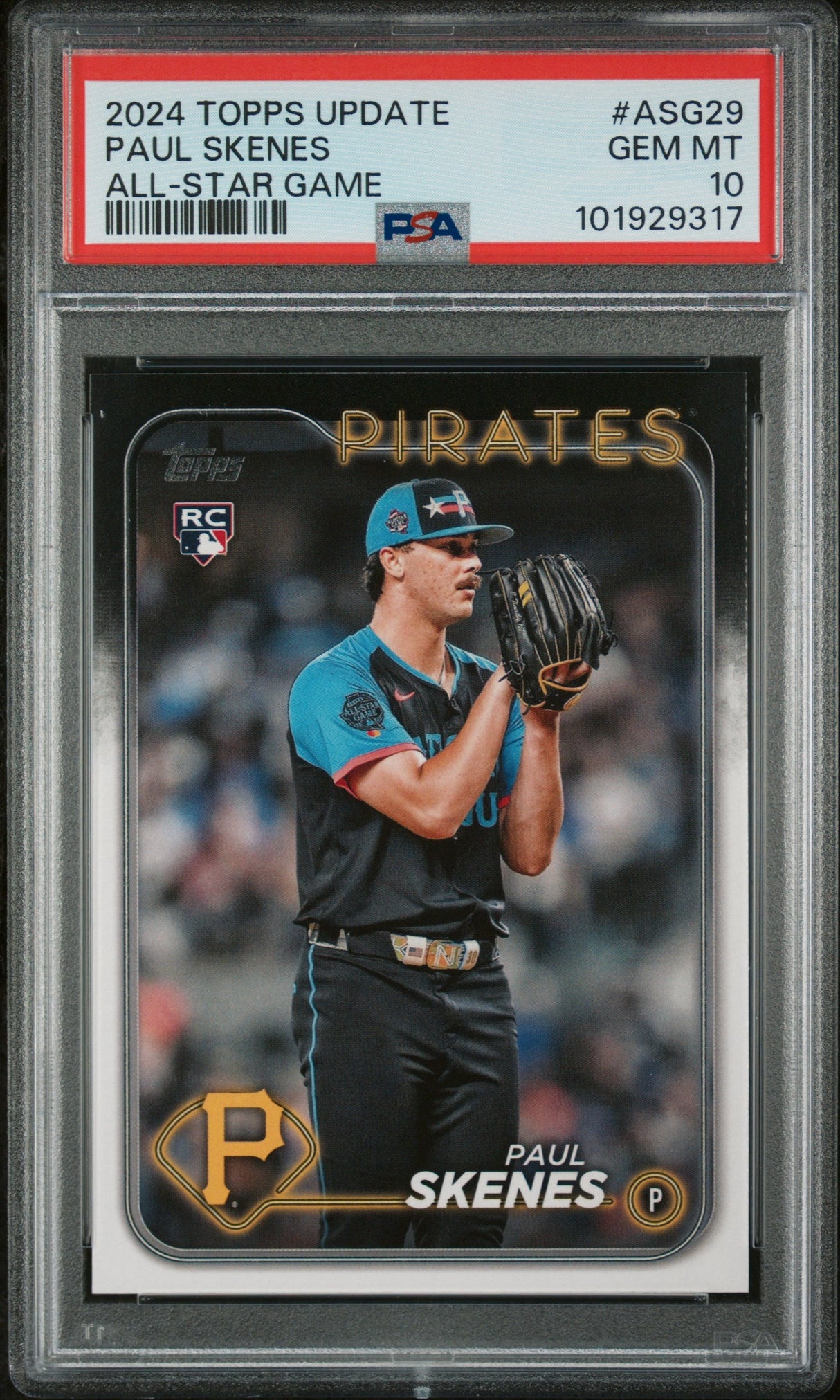 Tarjeta de béisbol RC de Paul Skenes #ASG29, actualización Topps 2024, para novato del Juego de las Estrellas, PSA 10 Gem Mint