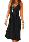 Camisunny Summer Cotton Dresses for Women Plain Fashion 2024 Black Dinner Party Dresses Size L - Lootquake