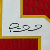 Framed Autographed/Signed Patrick Mahomes 35x39 Kansas City Red Football Jersey JSA COA