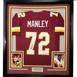 Camiseta de fútbol de Washington, color burdeos, enmarcada, autografiada y firmada por Dexter Manley, 35 x 39, JSA COA