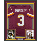 Camiseta de fútbol enmarcada, autografiada y firmada por Mark Moseley, 35 x 39, 82, MVP Washington, color burdeos, Beckett BAS COA