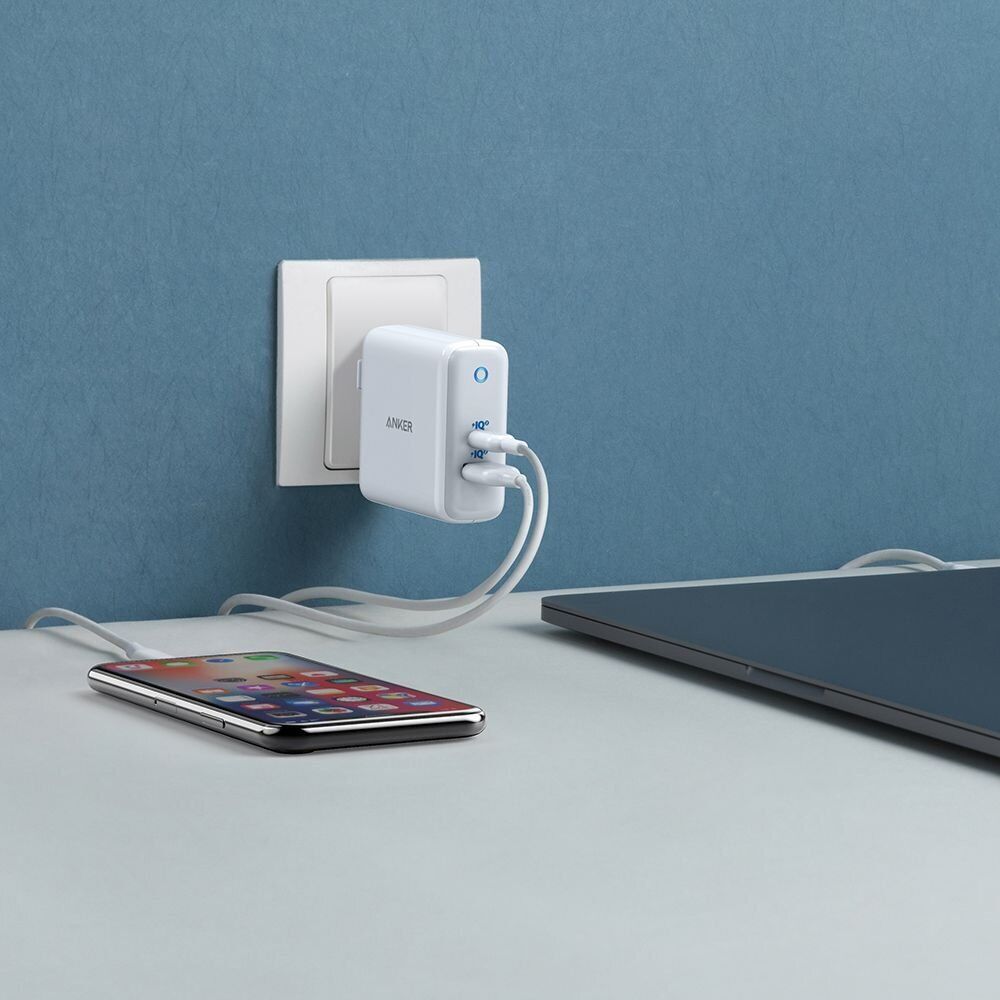 Anker PowerPort Atom III 60W | GaN Fast Charger | USB-C Adapter | White