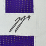 Framed Autographed/Signed J.J. JJ McCarthy 35x39 Minnesota Purple Football Jersey Beckett BAS COA