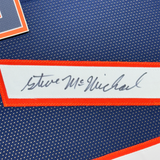 Camiseta de fútbol azul Chicago de 35 x 39 de Steve McMichael, enmarcada y autografiada, JSA COA