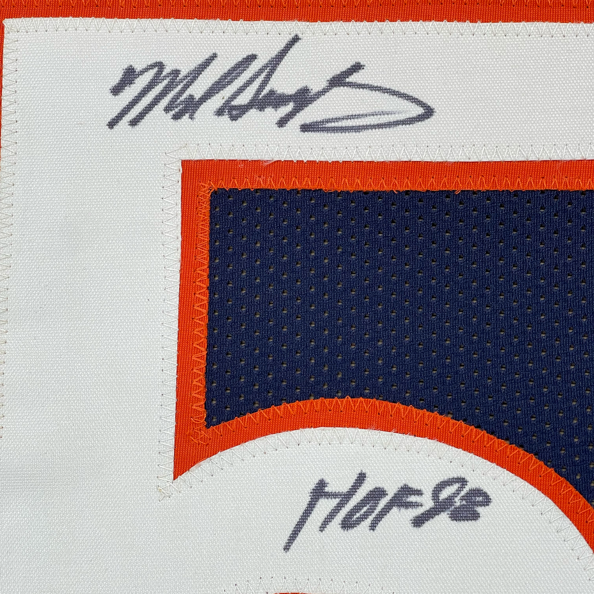Camiseta de fútbol azul Chicago de 35 x 39, enmarcada, autografiada y firmada por Mike Singletary, HOF 98, JSA COA