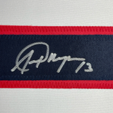 Framed Autographed/Signed Alex Morgan 35x39 White Soccer Team USA World Cup Jersey JSA COA