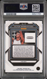 Graded 2023 Panini Prizm Draft Picks Victor Wembanyama #2 Red Ice Rookie RC Basketball Card PSA 10 Gem Mint