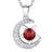 Suplight Birthstone Necklace for Women Crescent Moon Necklaces with Stone Sterling Silver Garnet Red Crystal January Birthstone Christmas Thanksgiving Holiday Birthday Jewelry Everyday Necklaces for Women - Lootquake