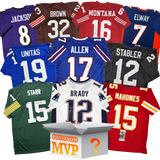 MVPs Autographed/Signed Football Jersey Mystery Box with PSA JSA or Beckett COA
