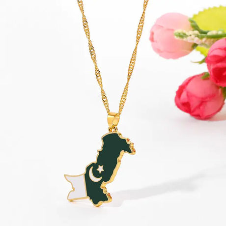 Pakistan Map and Flag Pendant Necklaces - Lootquake