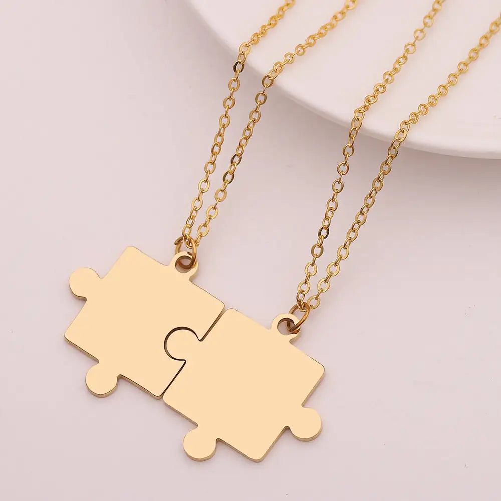 Matching Puzzle Piece Pendant Necklaces - Lootquake