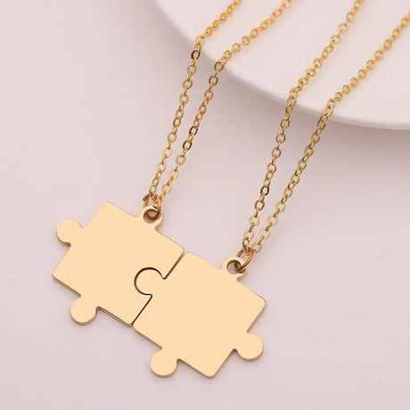 Matching Puzzle Piece Pendant Necklaces - Lootquake