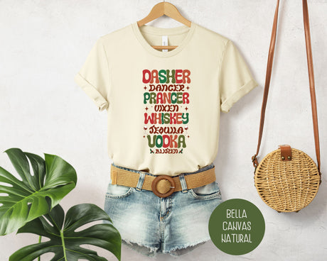 Dasher Dancer Prancer Drinking Funny Christmas Shirt-1