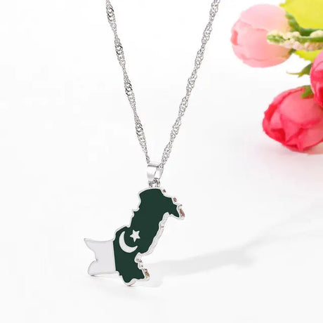Pakistan Map and Flag Pendant Necklaces - Lootquake