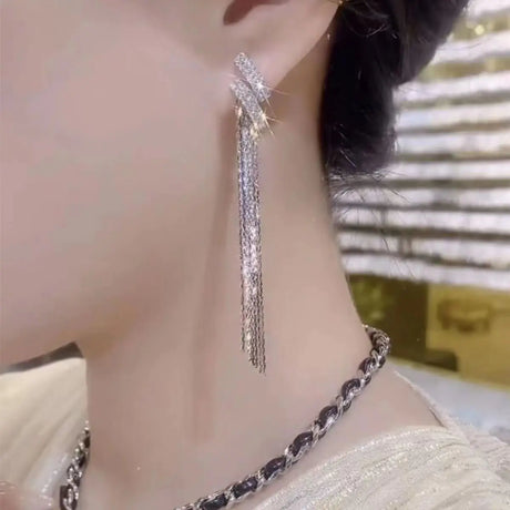 XINGX Water Drop Tassel Earrings Earrings Simple - Lootquake