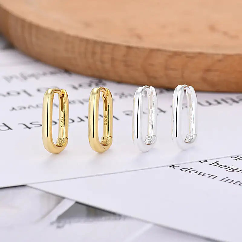 European And American Entry Lux U-shaped Earrings Female Simple Solid - Lootquake