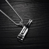 Men's Fashion Beer Bottle Bottle Opener Pendant Long Stainless Steel Necklace - Lootquake