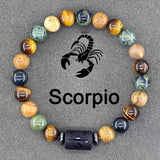 Twelve Constellations Bracelets Natural Stone Pendant Planet Birthday Gift - Lootquake