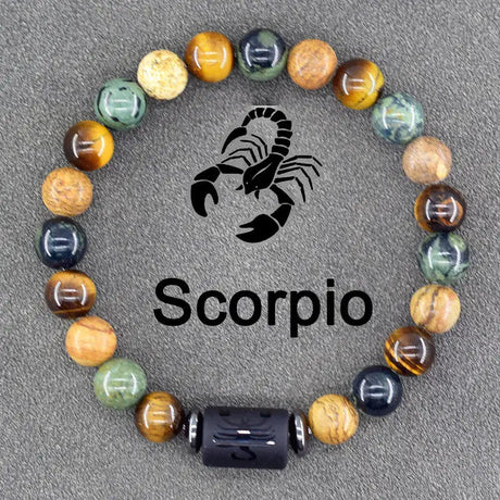 Twelve Constellations Bracelets Natural Stone Pendant Planet Birthday Gift - Lootquake