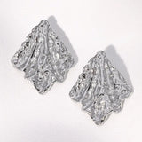 Pendientes de acero inoxidable de temperamento simple con baño de oro de 18 quilates que no se decoloran