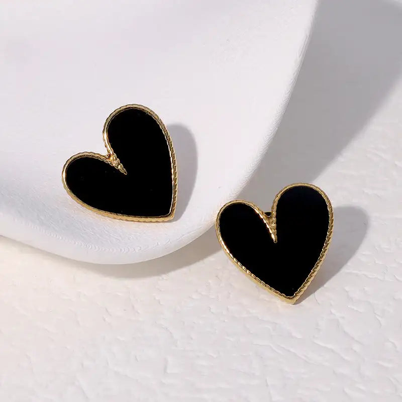 Pendientes de acero inoxidable de temperamento simple con baño de oro de 18 quilates que no se decoloran