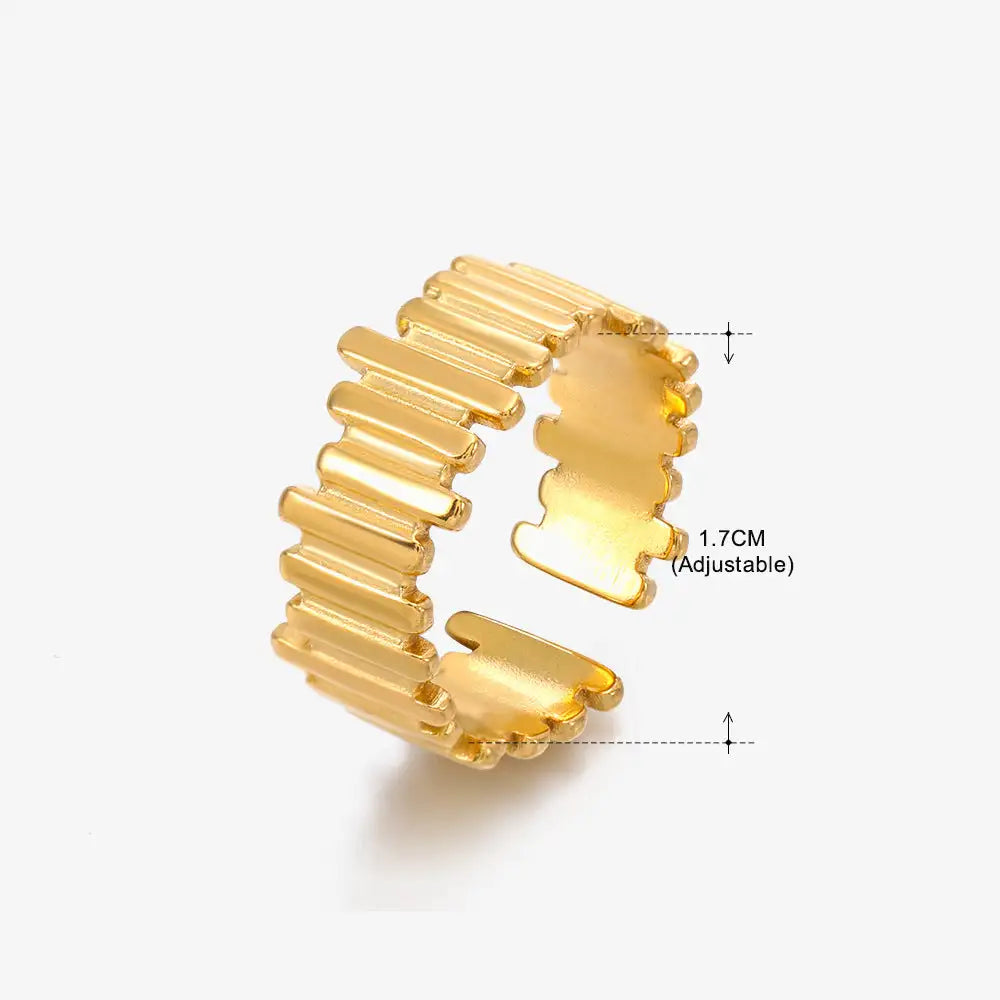 Anillo de acero inoxidable con forma de moda retro para mujer