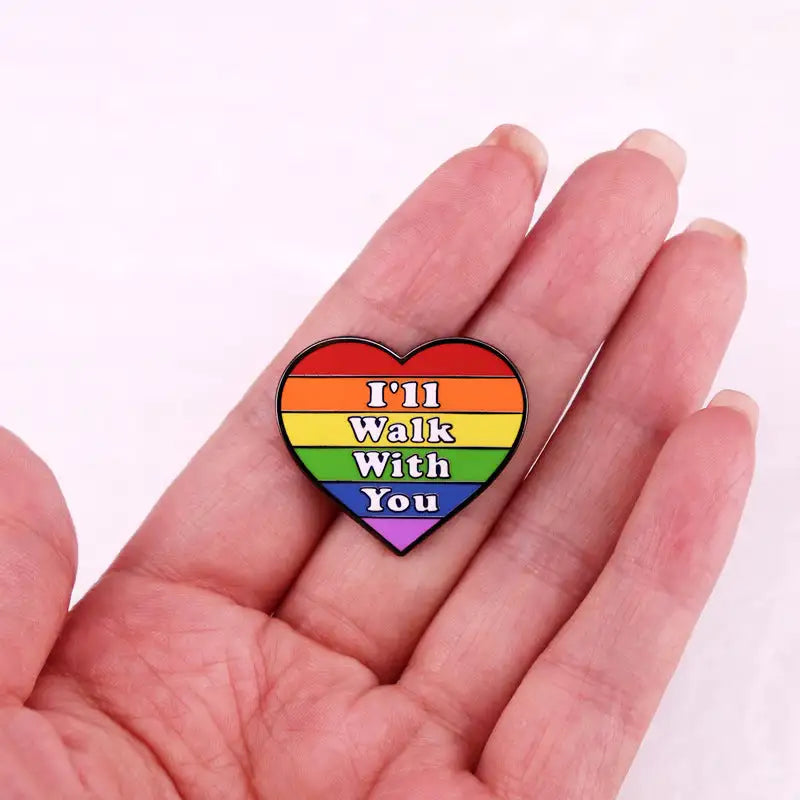 Colored Loving Heart Brooch Popular Badge Gift - Lootquake