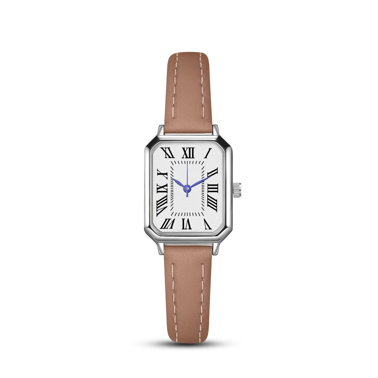 Artistic Silver Case Square Thin Strap Roman Women's Quartz Watch - Lootquake