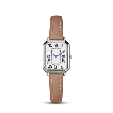 Artistic Silver Case Square Thin Strap Roman Women's Quartz Watch - Lootquake