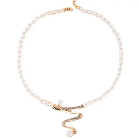 Fashion Personality Deep V Clavicle Pearl Pendant Suit - Lootquake