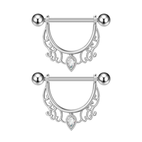 Fashion Zircon Adhesive Nail Piercing Jewelry - Lootquake