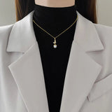 Fairy Pearl Butterfly Full Diamond Light Luxury Temperament Gorgeous Full Diamond Necklace - Lootquake