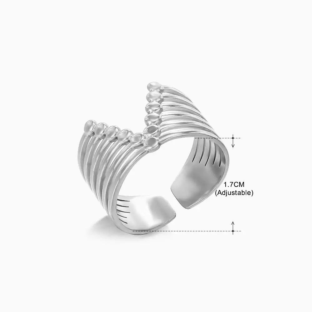 Anillo de acero inoxidable con forma de moda retro para mujer