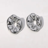 Pendientes de acero inoxidable de temperamento simple con baño de oro de 18 quilates que no se decoloran