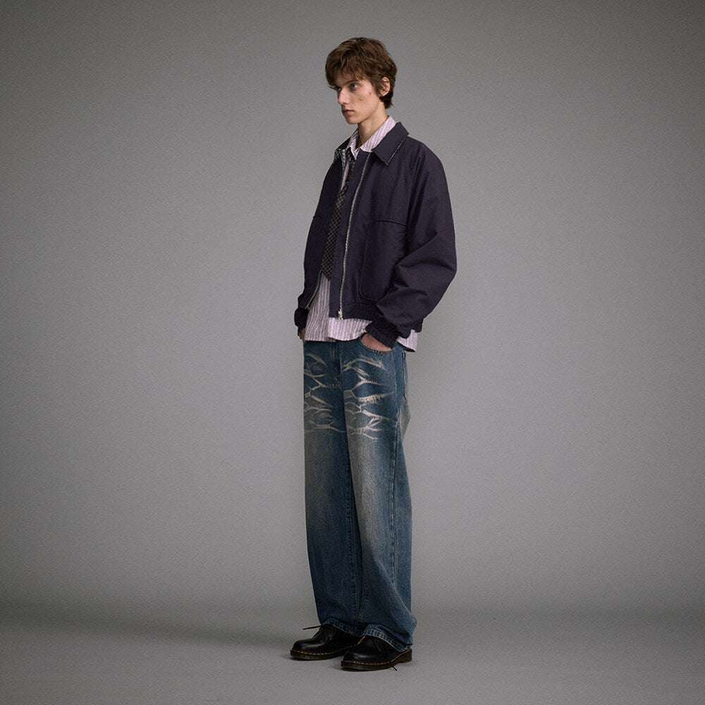 Washed Straight Jeans Men's Casual Long Pants - Lootquake