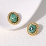 Pendientes de acero inoxidable de temperamento simple con baño de oro de 18 quilates que no se decoloran
