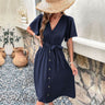 Commuters' Best Selling Bell Sleeve Waist Tie Dress